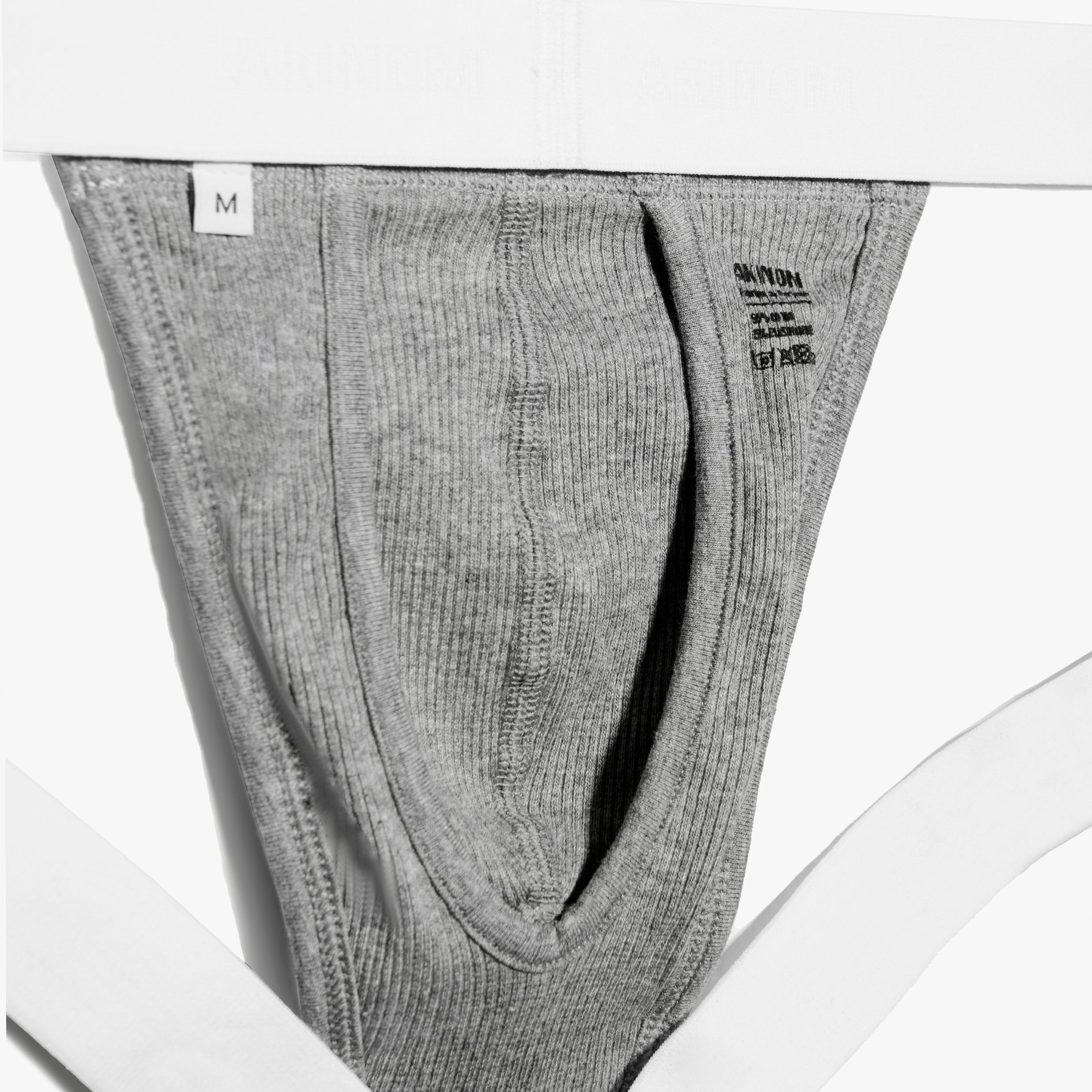 détail jockstrap gris homme confort anatomique Akinom coton bio